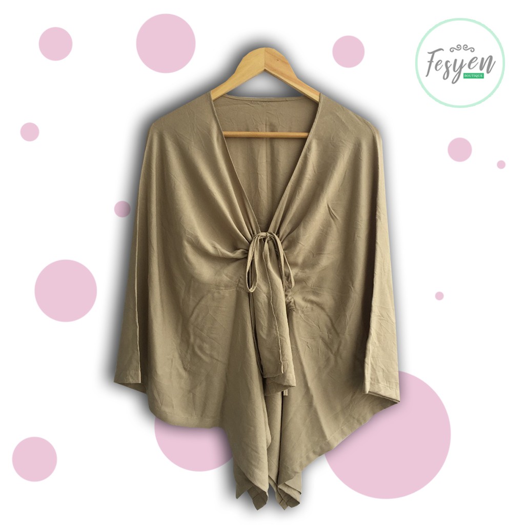 Outer Cewek Polos Warna green olive