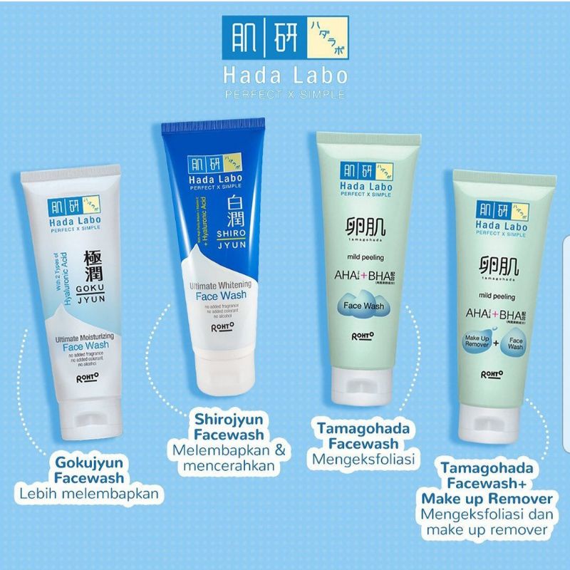 `ღ´ PHINKL `ღ´ Hada Labo shirojyun face wash biru 50ml sabun cuci muka untuk memutihkan mencerahkan kulit