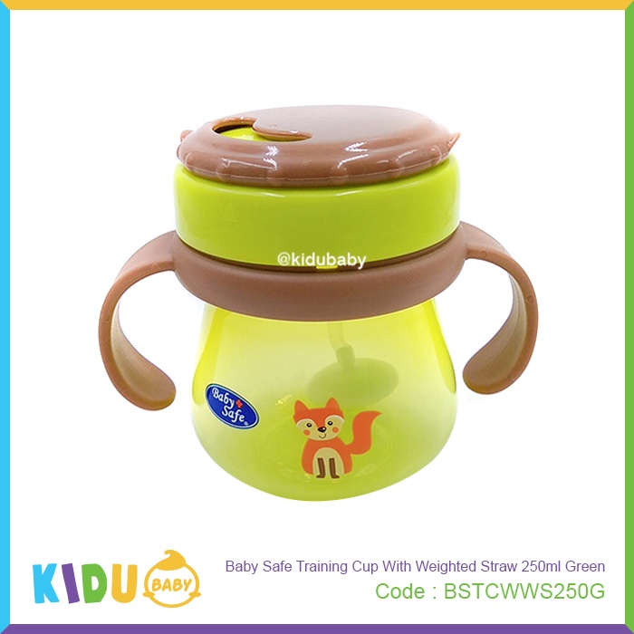 Baby Safe Botol Minum Anak Training Cup with Weighted Straw 250ml Kidu Baby