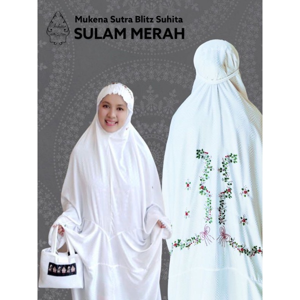 Mukena Sutra Blitz edisi Terusan Sulam Bunga by Suhita