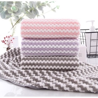 Handuk Microfiber 35x75cm Motif Zigzag 3D Gerigi Handuk Anak Handuk Muka Daya Serap Tinggi Import