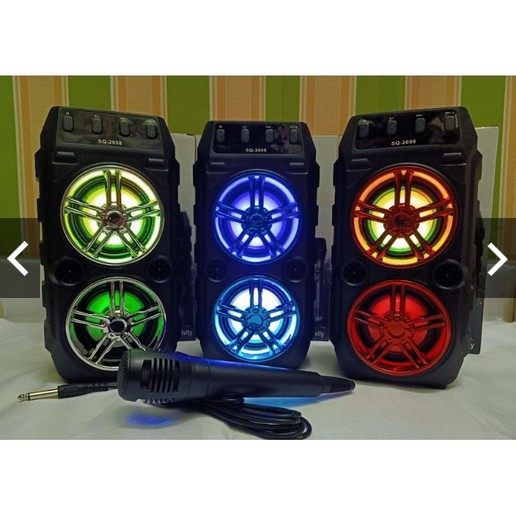 SPEAKER BLUETOOTH KARAOKE SQ 2008 PLUS MICROPHONE DOUBLE EXTRA STEREO BASS LED LAMP