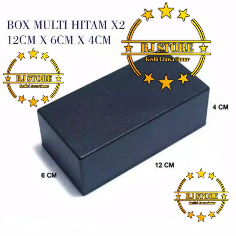 Bok X2 Bok Hitam Tebal Berkualitas 12CM X 6CM X 4CM Multifungsi Bok Elektronik HALUS bukan kasar