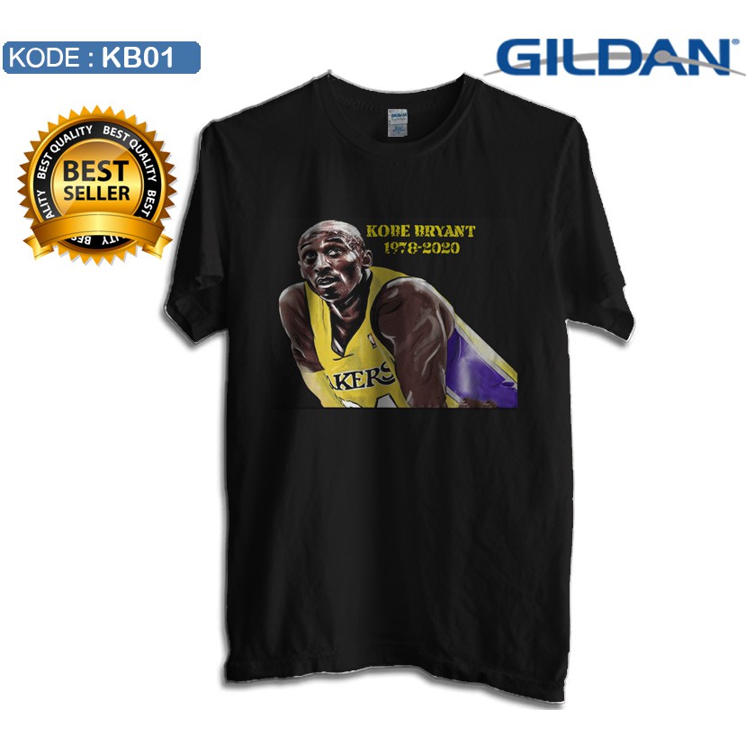 Kaos kobe bryant lakers - basketball shirt original gildan kb01