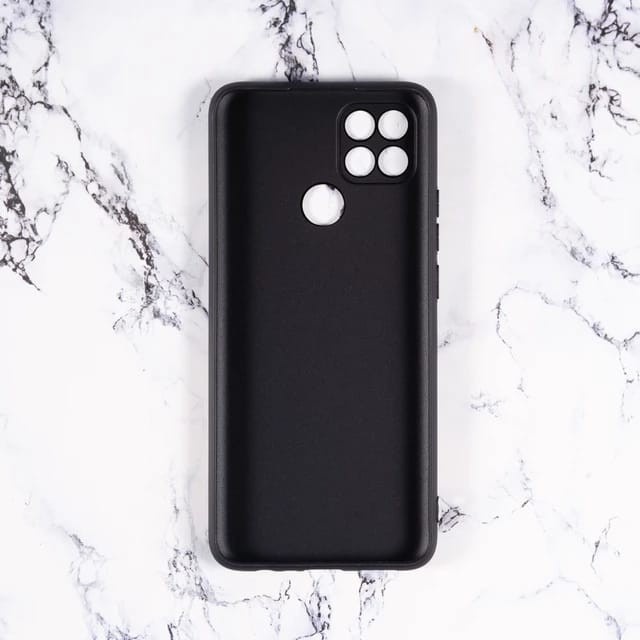 SoftCase Macaron Black Oppo A15 A15S 6.52 Inchi TPU Full Black Protection Camera Non Slip