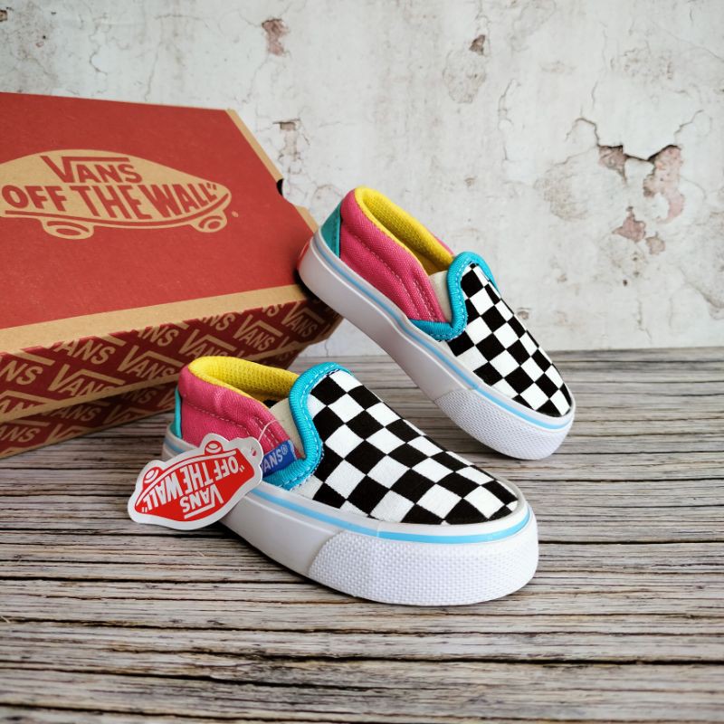 SEPATU ANAK VANS CATUR SLIP ON PREMIUM QUALITY VANS ANAK SLIP ON RAINBOW