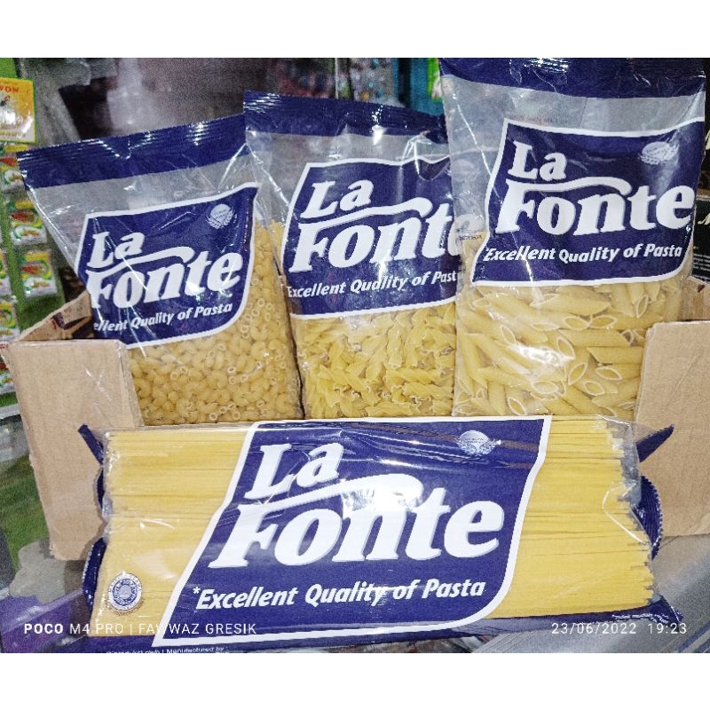 La Fonte Pasta Makaroni Chiferi Rigati 206 Penne Rigatti 91 Pipa Fusili spiral 202 500gr 500 gram