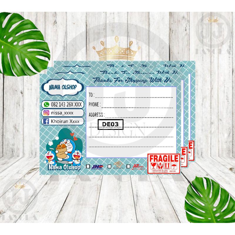 

Label Pengiriman Olshop Kode DE03 / Kertas Pengiriman Olshop / Sticker Olshop