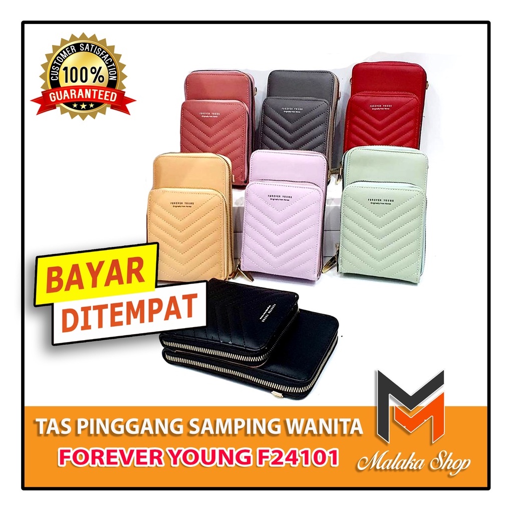 tas selempang hp wanita  sling bag hp Import Forever young 2 Resleting Tas tali  F24101