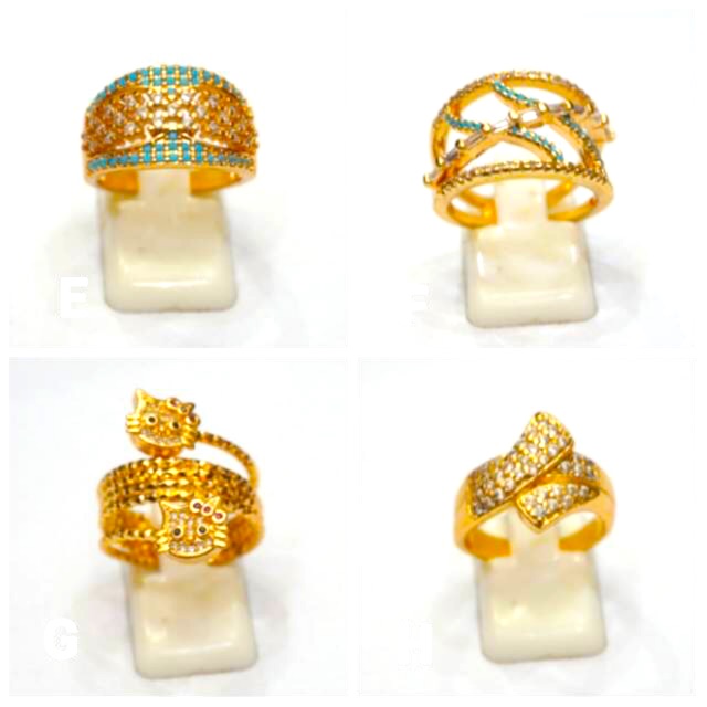 Cincin Fashion Wanita berlapis emas