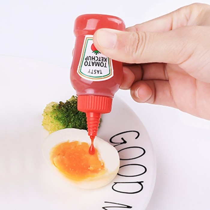 Elmart Botol Saus Mini Bento Wadah Kecap Manis Asin Mayonaise Untuk Bekal Anak  25ml 1 set 2pc BS02