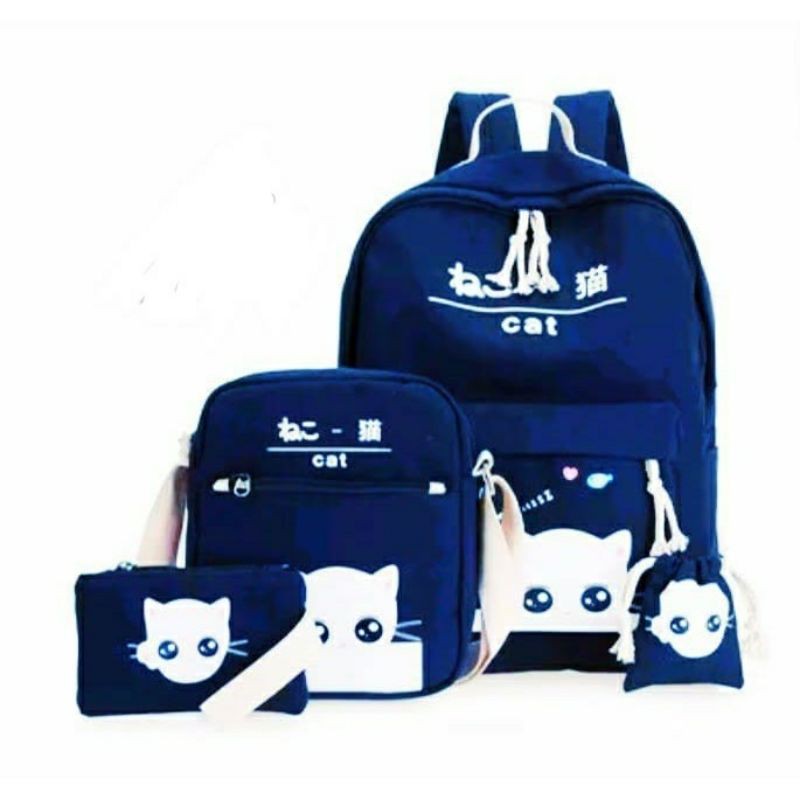 Arifirn - Set Tas Miscat Lama / Tas Ransel Wanita / Tas ransel Anak / Tas Backpack Wanita