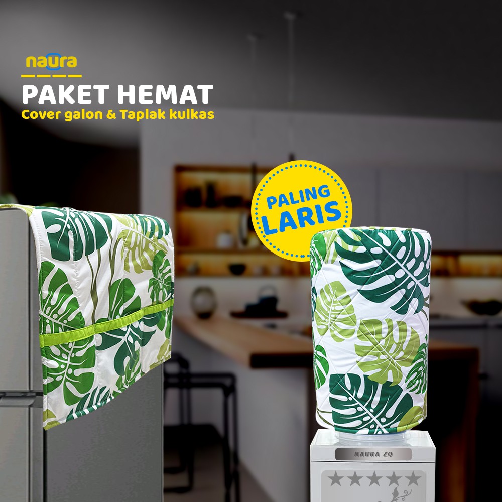 [PAKET HEMAT] Sarung Galon dan Cover Kulkas Motif Serasi