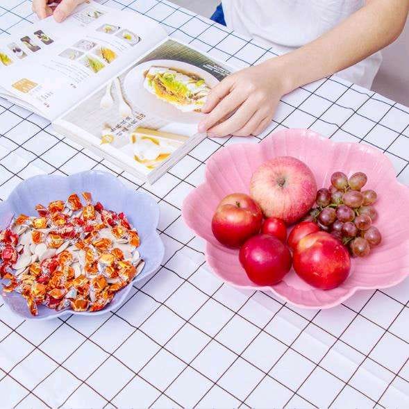 Piring Snack Plastik Bentuk Bunga WadahTempat Buah Sayur New