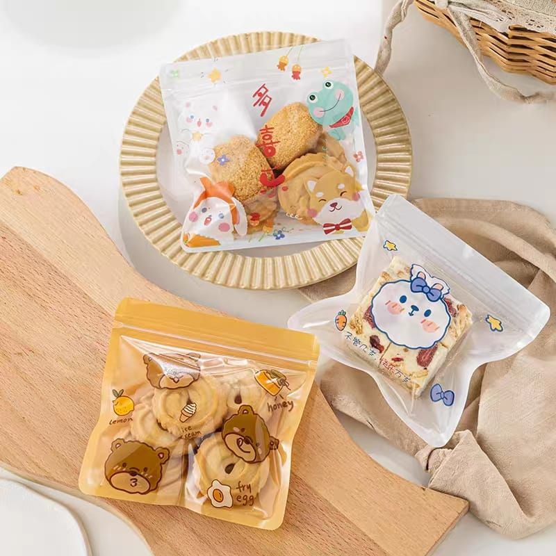 ZIPLOCK BAG COOKIES LUCU ZIPPER BAG MAKANAN IMUT KAWAII 13X13