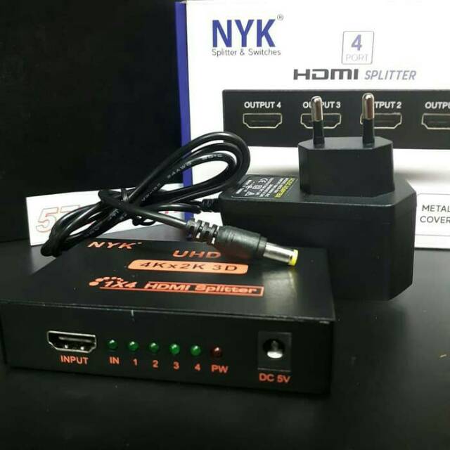 TERBARU NYK HDMI Splitter 4 port spliter