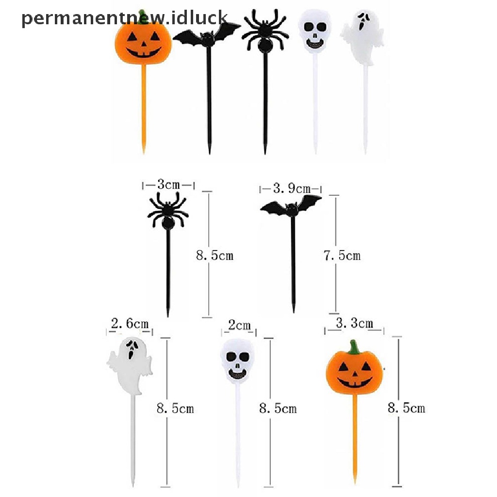 10pcs / set Tusuk Gigi Desain Kartun Halloween Untuk Anak