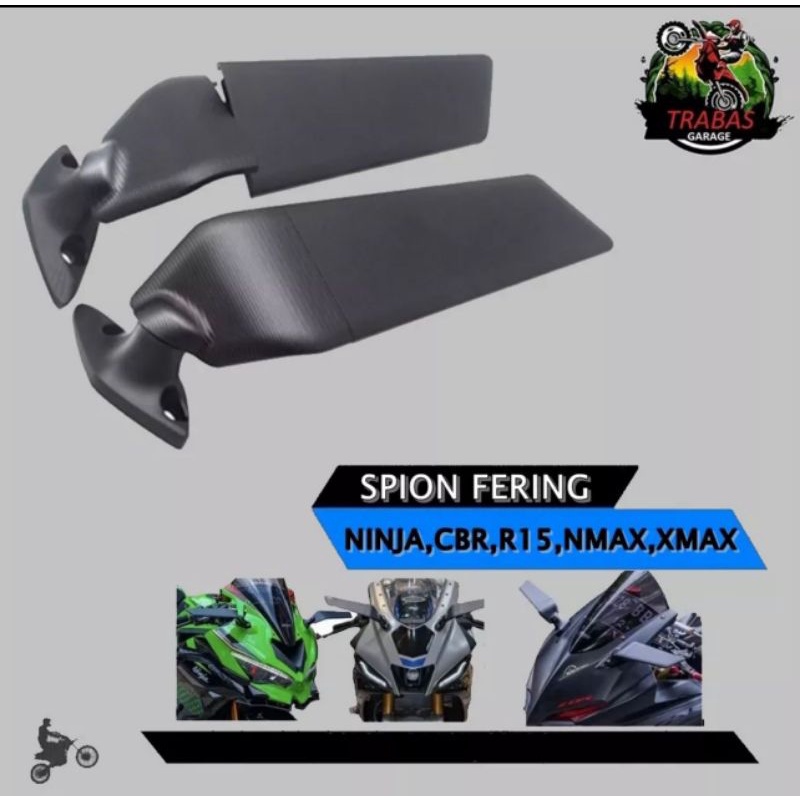 SPION WINGLET STEALTH MODEL RIZOMA F22 R ZX25R NINJA 250FI KARBU CBR R15 R25 NMAX NEW NMAX OLD UNIVERSAL SEMUA MOTOR SPION KAWASAKI ZX 10R / SPION WINGLET ZX25R / SPION FAIRING R25 R15 CBR250RR ZX636 - BAHAN PLASTIK ABS(TR496)