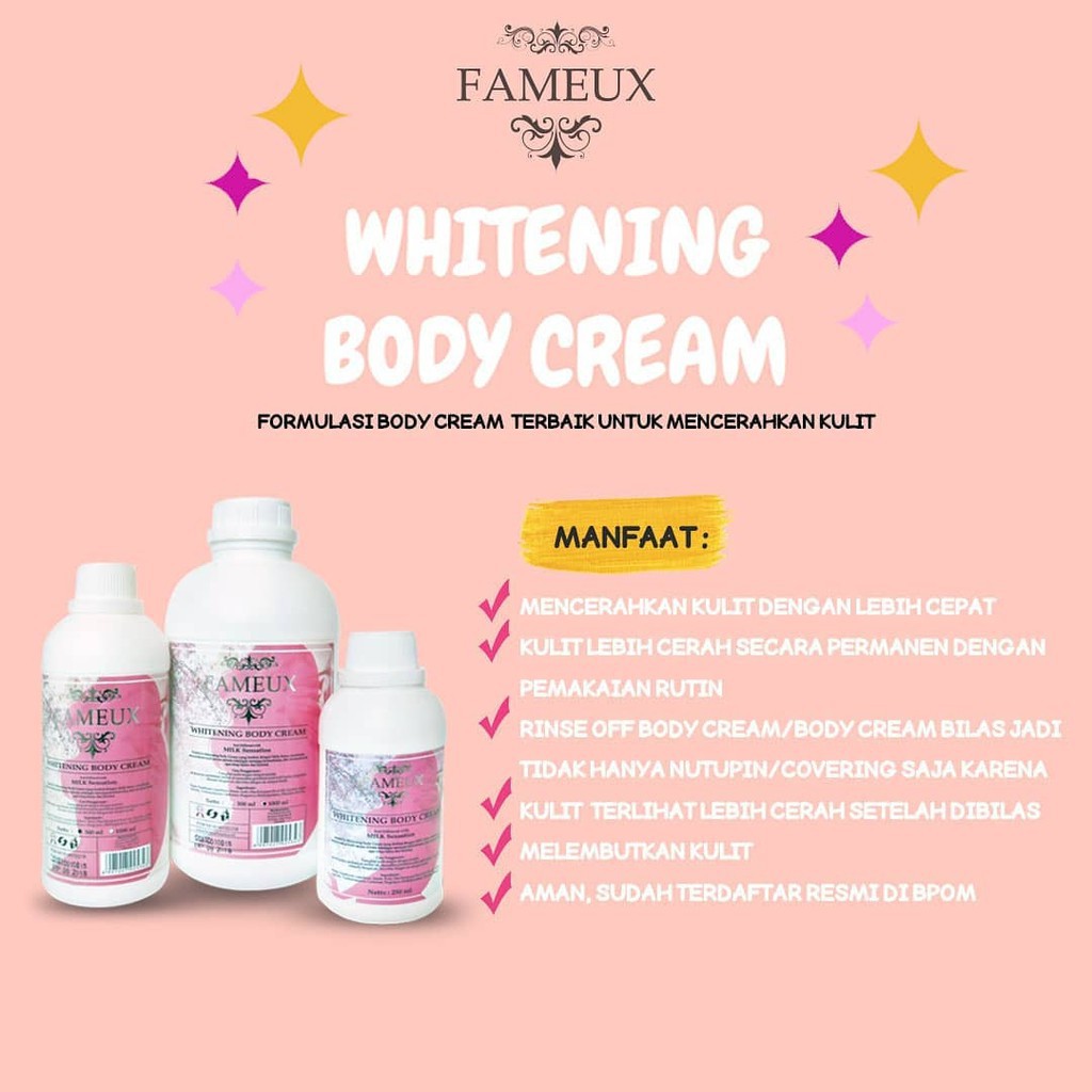 FAMEUX WHITENING BODY CREAM BLEACHING -