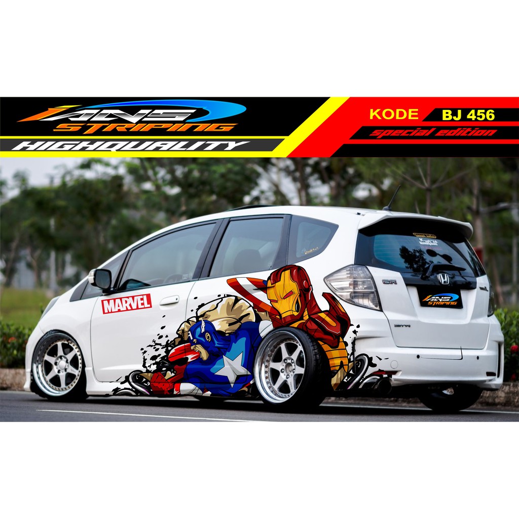 VARIASI STICKER MOBIL JES JAZZ, SIGRA, YARIS, SWIFT / DECAL MOBIL / DECAL STICKER MOBIL ANIMASI