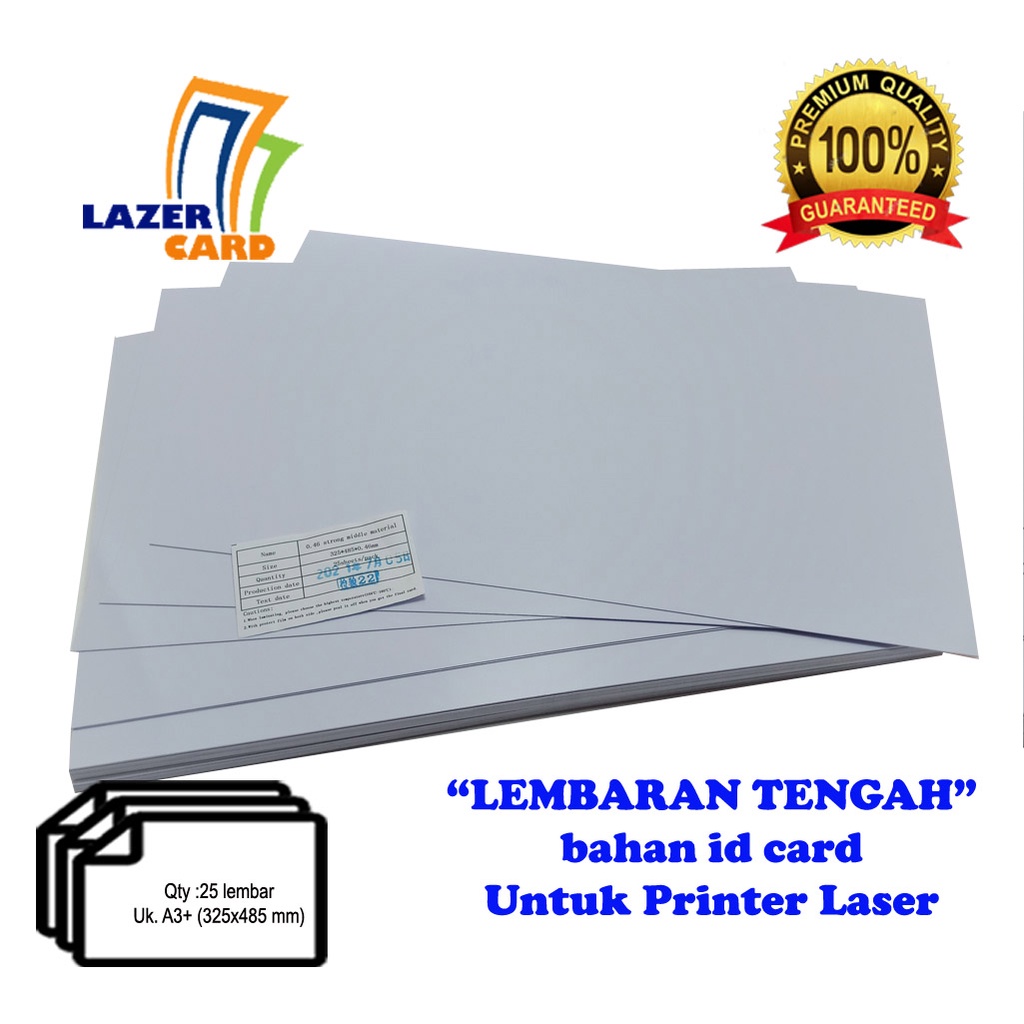 

Lembaran KERAS/TENGAH Bahan ID CARD untuk LASER/TONER A3+
