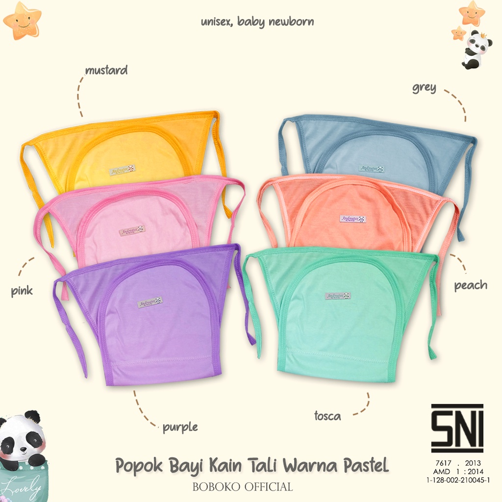 Popok Bayi Kain Boboko Pastel Gradasi / Andreatex SNI / Popok Baby Ikat Tali