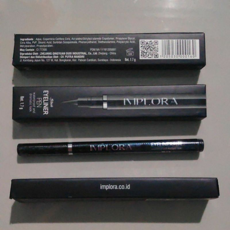 Implora Eyeliner Black pen pensil waterproof &amp; Dramatic look hitam Tahan Air kecantikan cantik kosmetik cosmetic make up mata