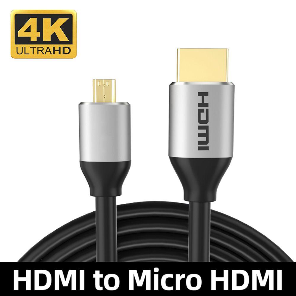 Preva Micro HDMI To HDMI Cable Kamera Proyektor Jalur Konversi Lapis Emas 2.0 4K