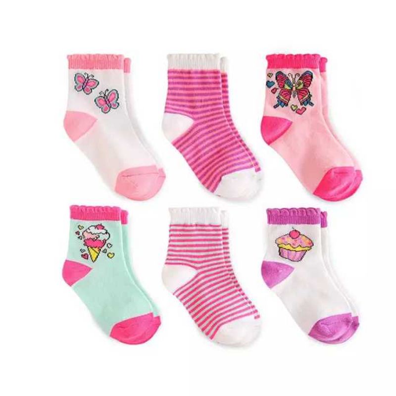 ( 12 PASANG ) KAOS KAKI BAYI MOTIF COWO/CEWE (RANDOM)