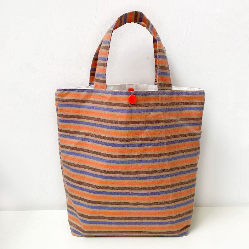 Totebag katun garis size 30x10x25