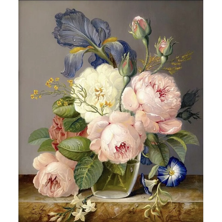 Kristik Bunga Peony Ukuran 80 x 94 cm
