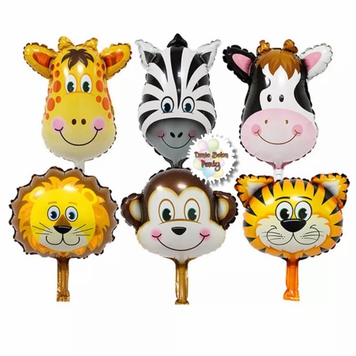 Balon Foil Kepala Animal Mini