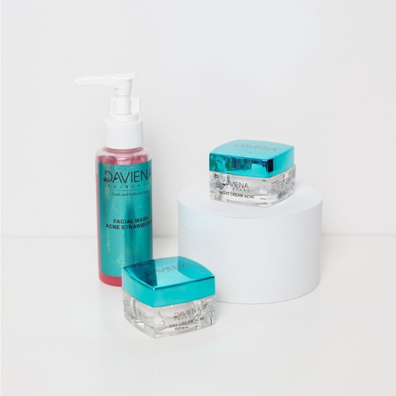 Paket Hemat Acne 2 Daviena Skincare Davienaskincareofficial Davina Devina Lampung Surabaya Jakarta Jerawat Pencerah Pemutih Wajah Glowing Bpom Daviena Skincare
