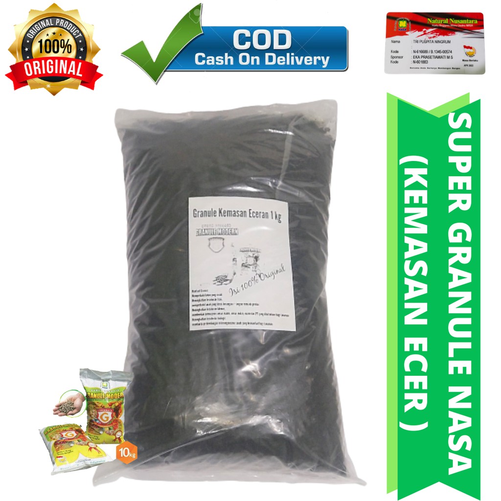 Pupuk Organik Super Granule Modern Nasa - Kemasan Ecer 1kg - Granul Nasa - Super Nasa - Pupuk Padat
