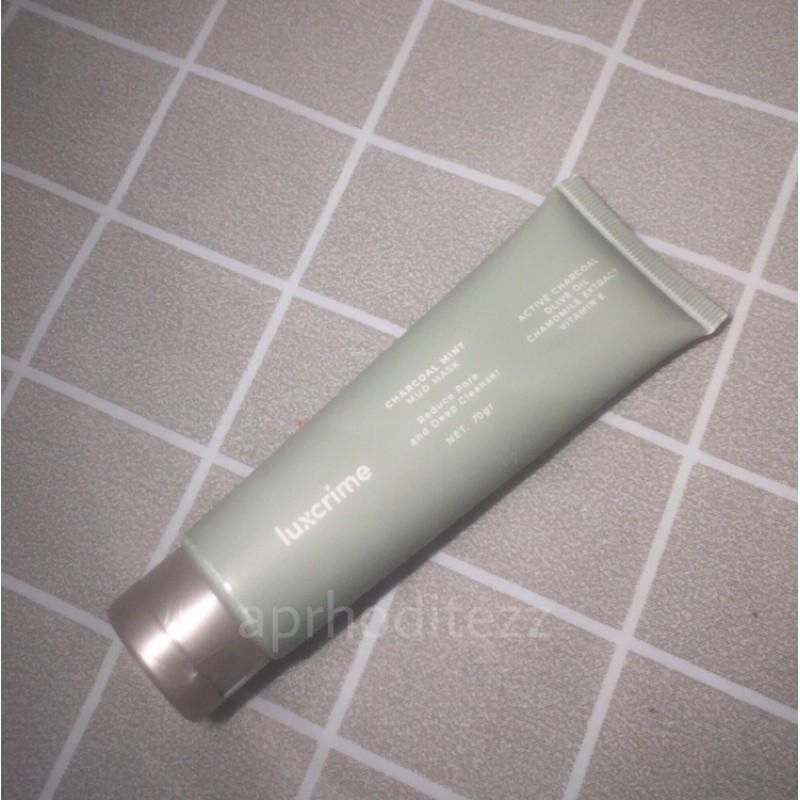 luxcrime charcoal mint mud mask preloved / mask preloved