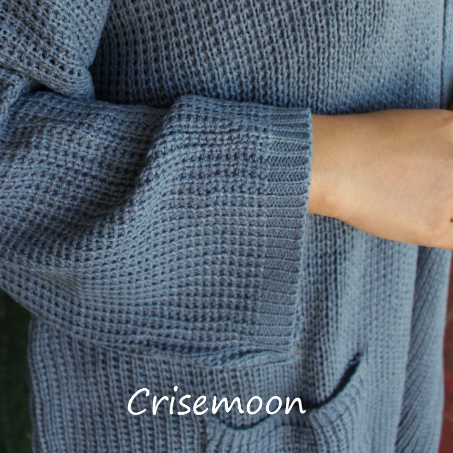 Cardigan Rajut Oversize PREMIUM Kardigan Rajut Jumbo TEBAL-DENIM