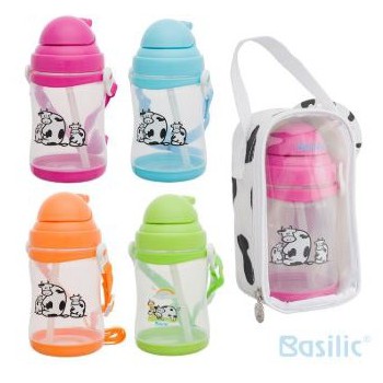 basilic - water bottle with bag/botol minum bayi&amp;anak (pp) 450ml (d115)