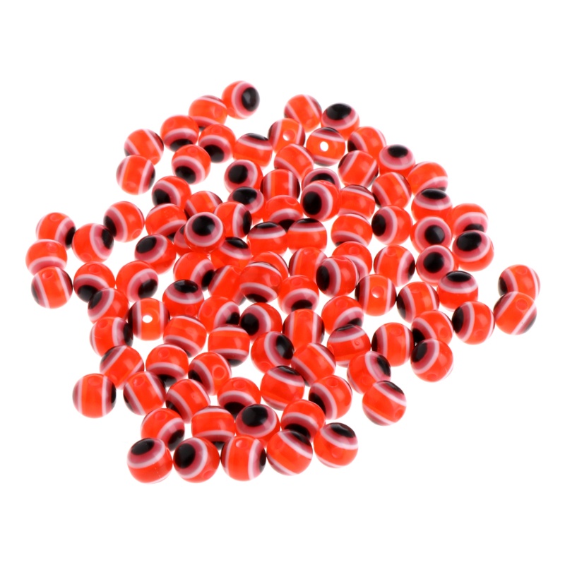 Siy 100pcs Manikmanik Mata Iblis Bulat 8mm Untuk Membuat Perhiasan Gelang Diy