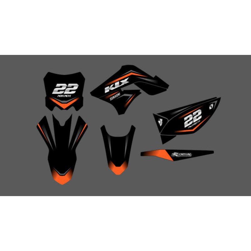 DECAL KLX S CUSTOM ORANGE