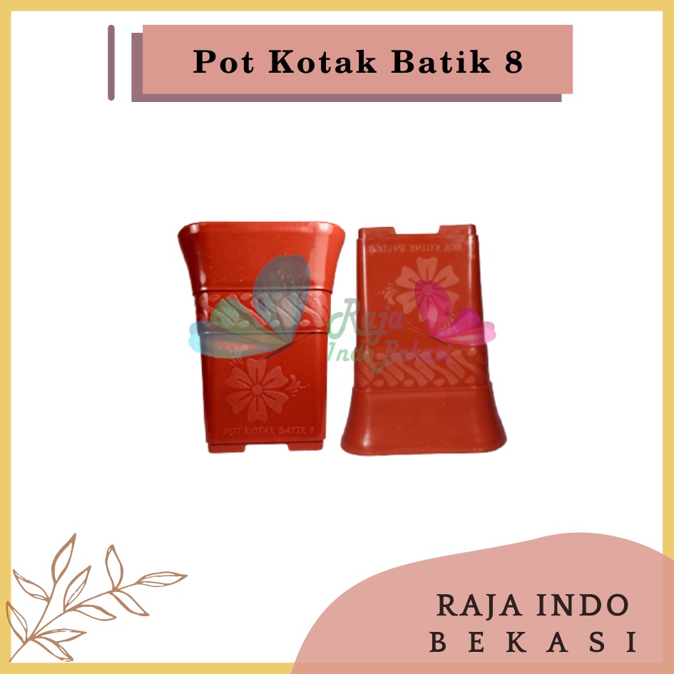 Pot Kotak BATIK 8 cm Putih Hitam Merah Orange Pot Kotak Tinggi Besar Kecil 8 Cm Nkt Putih Hitam