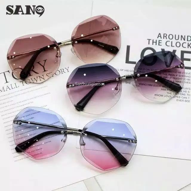 (COD) Kacamata Fashion Poligonal Kacamata Besar Sunglassess MALLSHOPPING