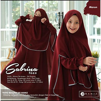 SABRINA GAMIS SYAR'I ANAK  SIZE S -  M  - L-UMUR 5 - 13 THN