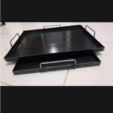 WAJAN KEBAB DAN ROTI BAKAR, SOSIS BAKAR DLL BAHAN BAJA HITAM KOTAK UK 35X45 CM ANTI LENGKET