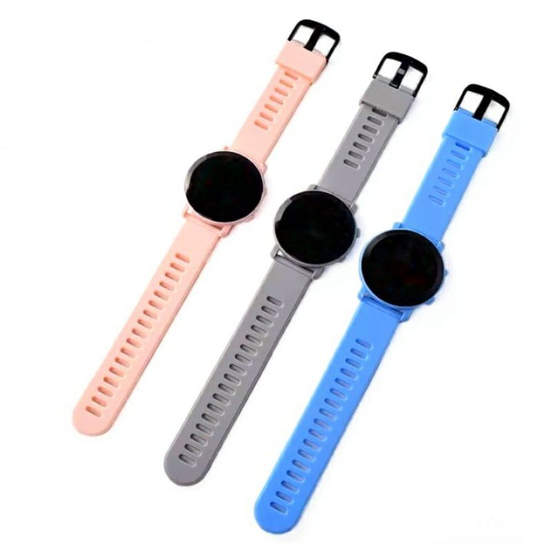 Jam Tangan LED Watch Top Quality Cewek Cowok Digital Strap Rubber Karet Bulat