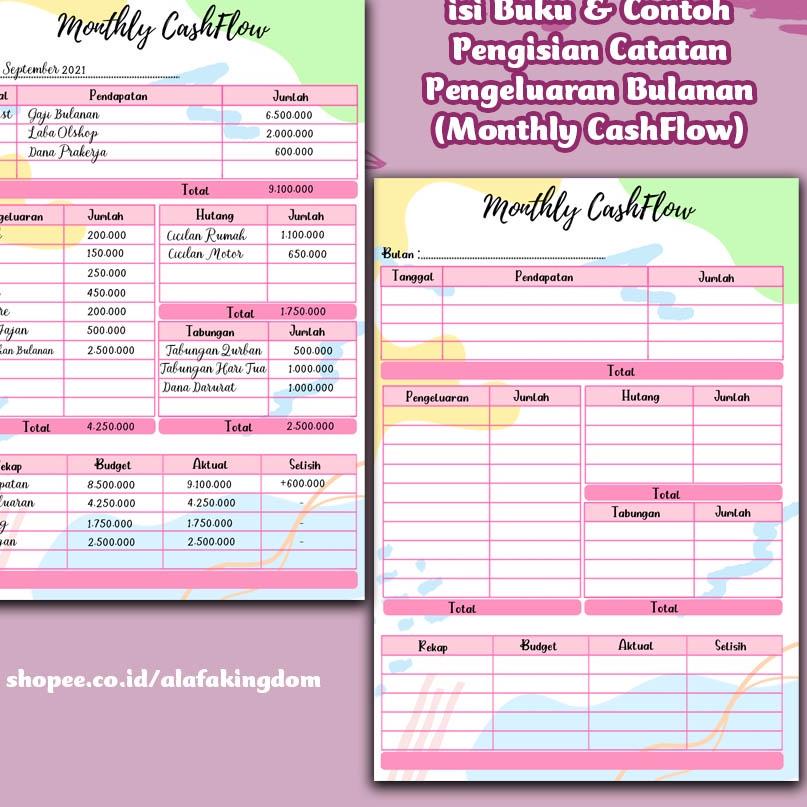 

Model Baru Alafakingdom 8-10 Financial Planner / Buku Catatan Keuangan / Daily CashFlow / Monthly CashFlow / Buku Catatan CashFlow Harian & Bulanan / Buku Catatan Hutang