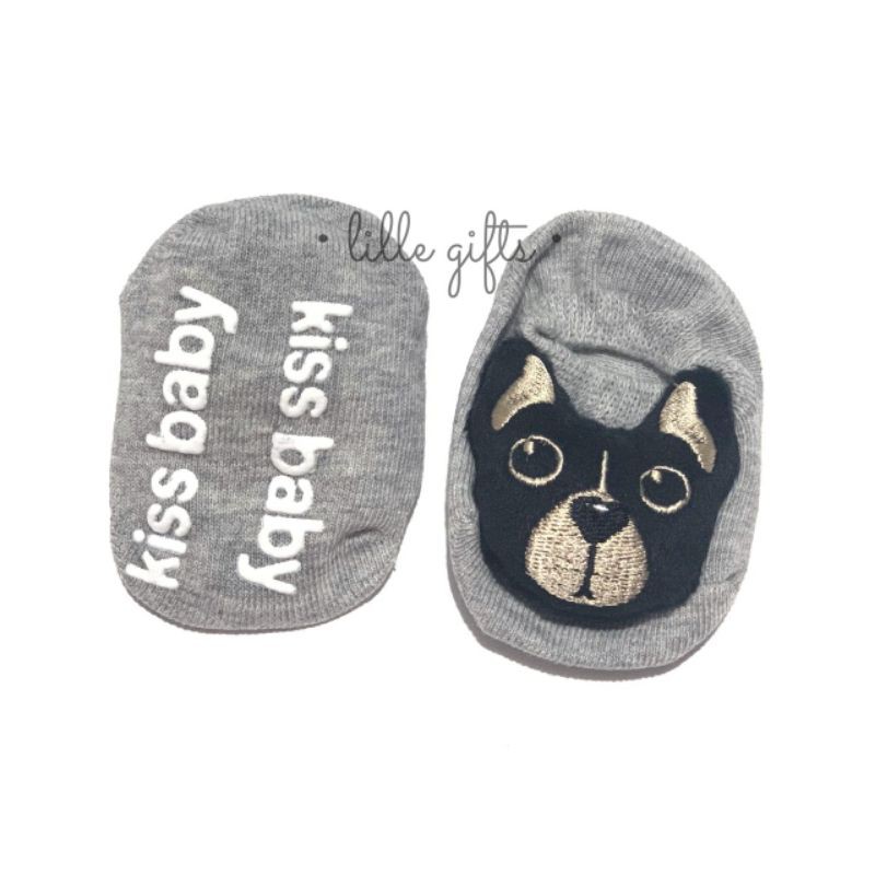 Lille Gifts - Kaos Kaki Newborn - Grey Puppy