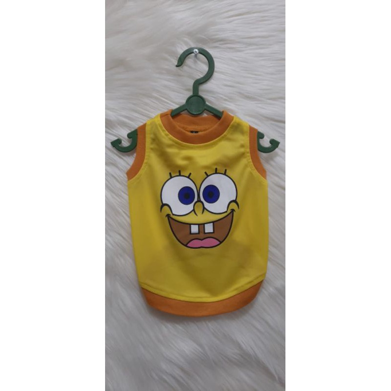 Kaos Kucing dan Anjing motif Sponge Bob