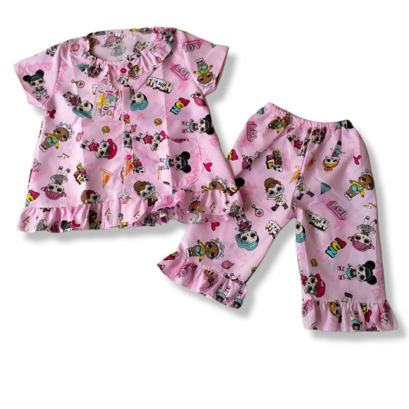 (COD) Set Tunik Rempel / Set Piyama Rempel 2-5 TH (Pilih Motif)
