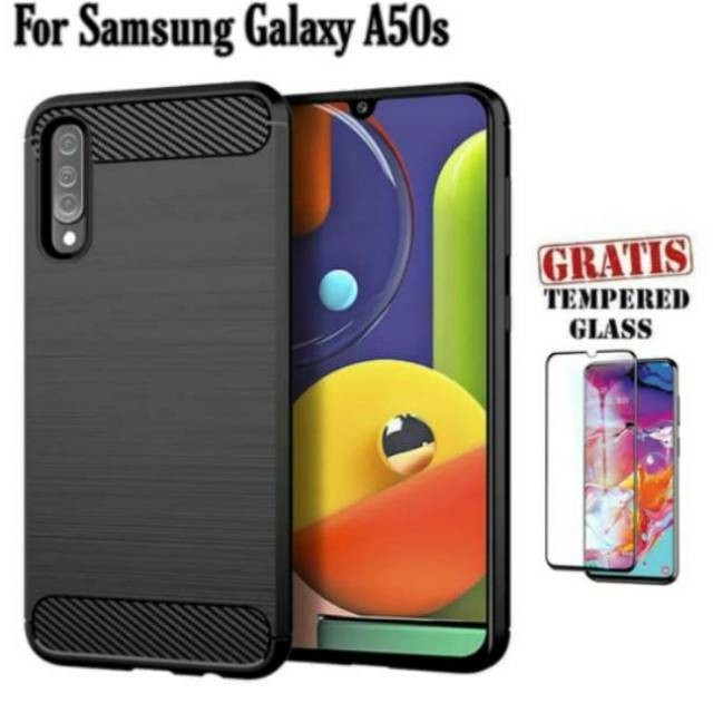Case Samsung A30s / Samsung A50s Free Tempered Glass Layar