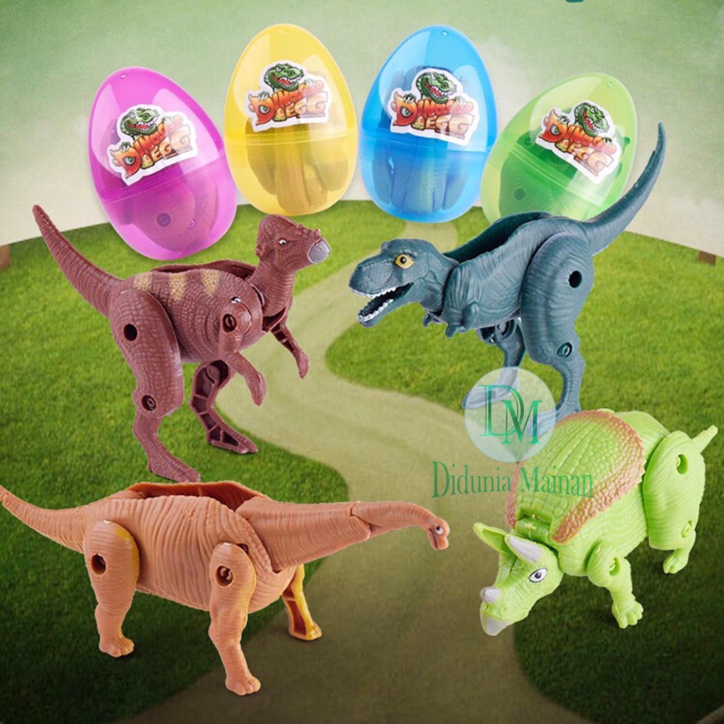 Mainan dinosaurus telur figure dino bongkar pasang surprise egg dinosaur